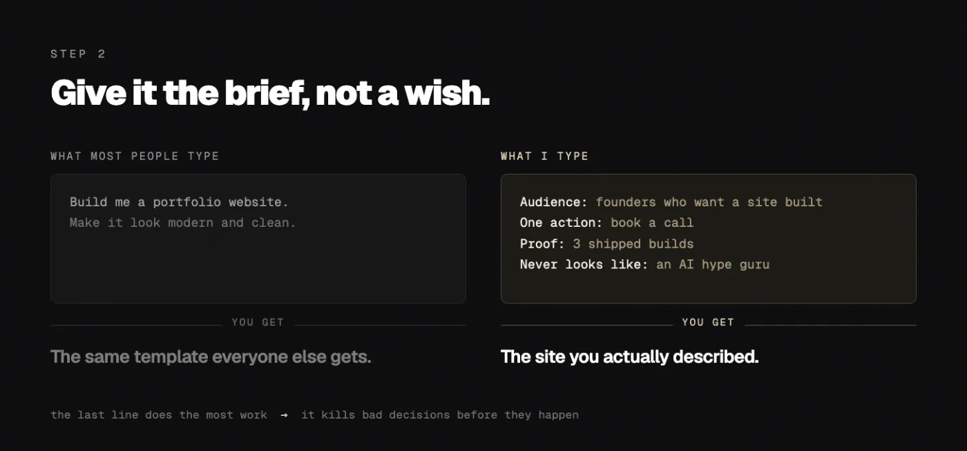 Same model, same day. The only thing that changed is what I handed it.